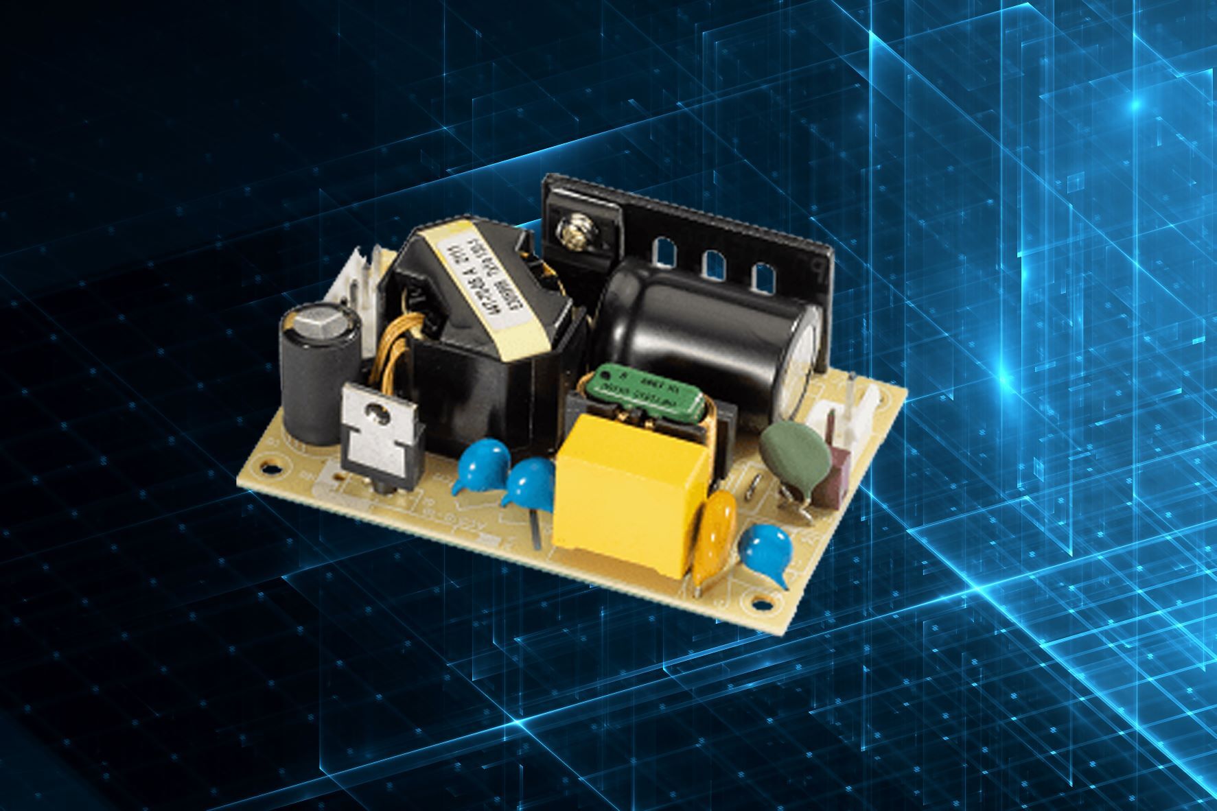 50W open frame power supply series offers high efficiency with a wide operating temperature range
